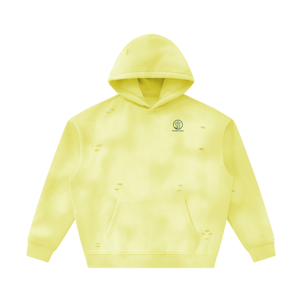 Unisex Sunfade Frayed Fleece Hoodie