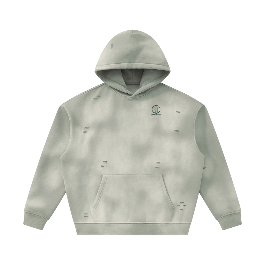 Unisex Sunfade Frayed Fleece Hoodie