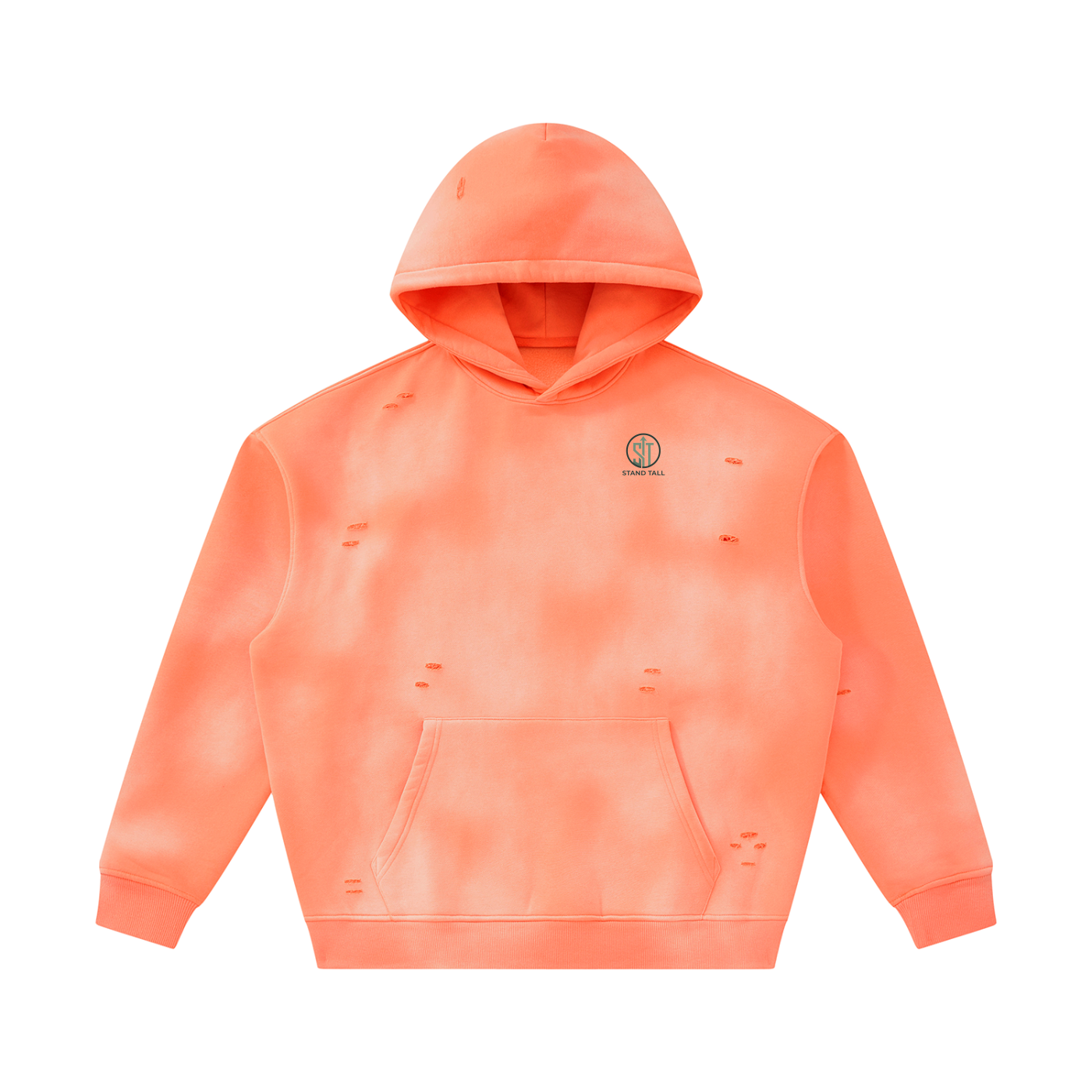 Unisex Sunfade Frayed Fleece Hoodie