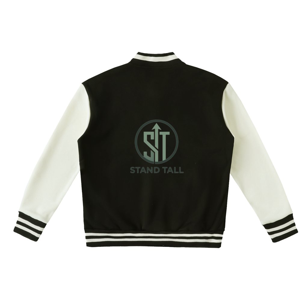 Two-Tone Fleeced Varsity Jacket